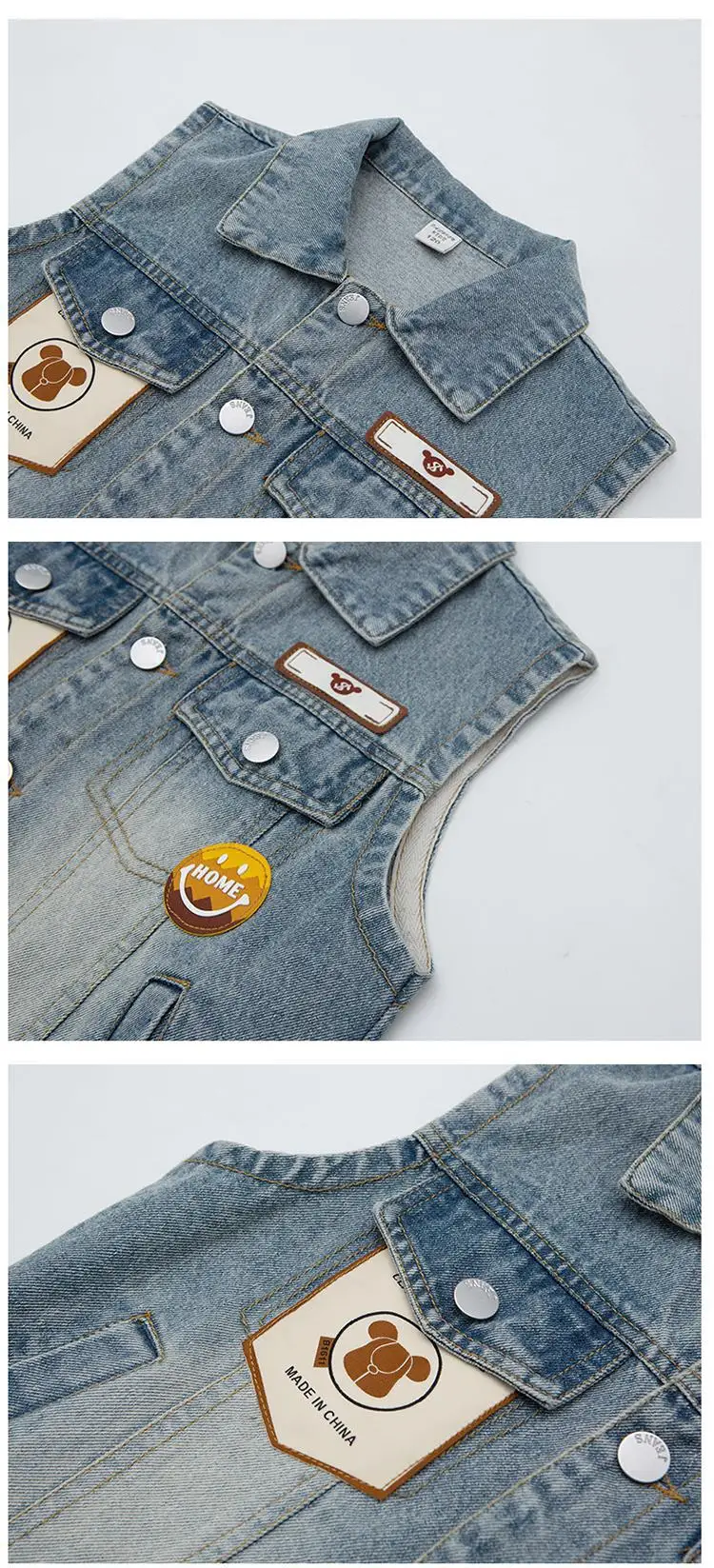 Топ для маленьких девочек жилет детей старшего возраста 2024 джинсовый на весну и
