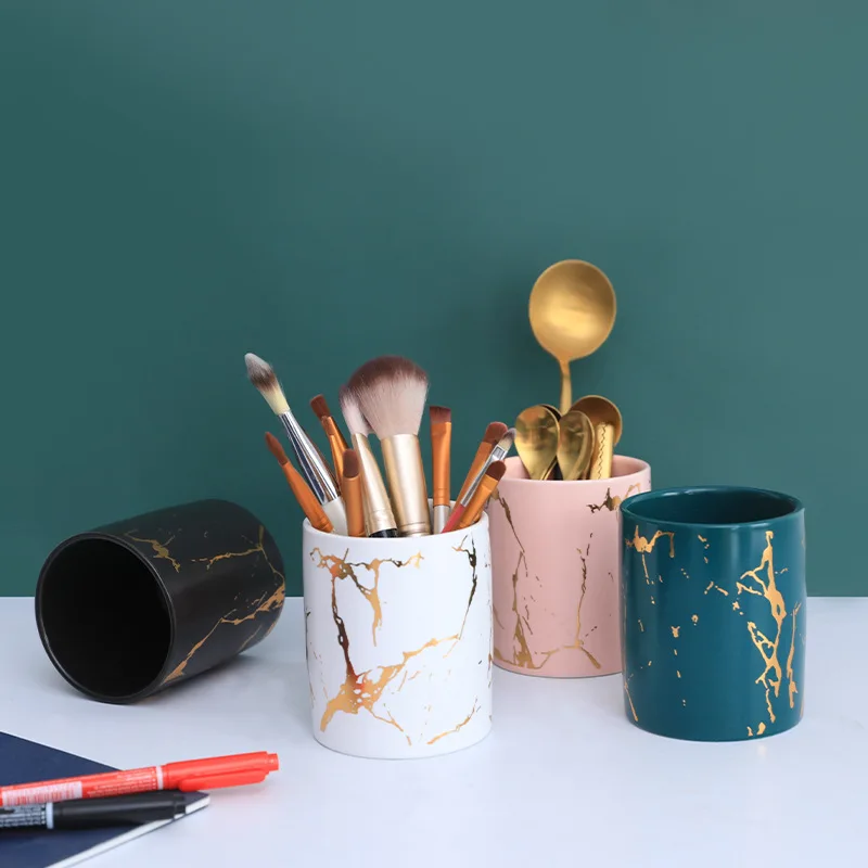 

Comb Storage Container Internet Celebrity Makeup Brush Box Eyebrow Brush Holder Lipstick Eye Shadow Brush Cosmetic Ceramic Stora