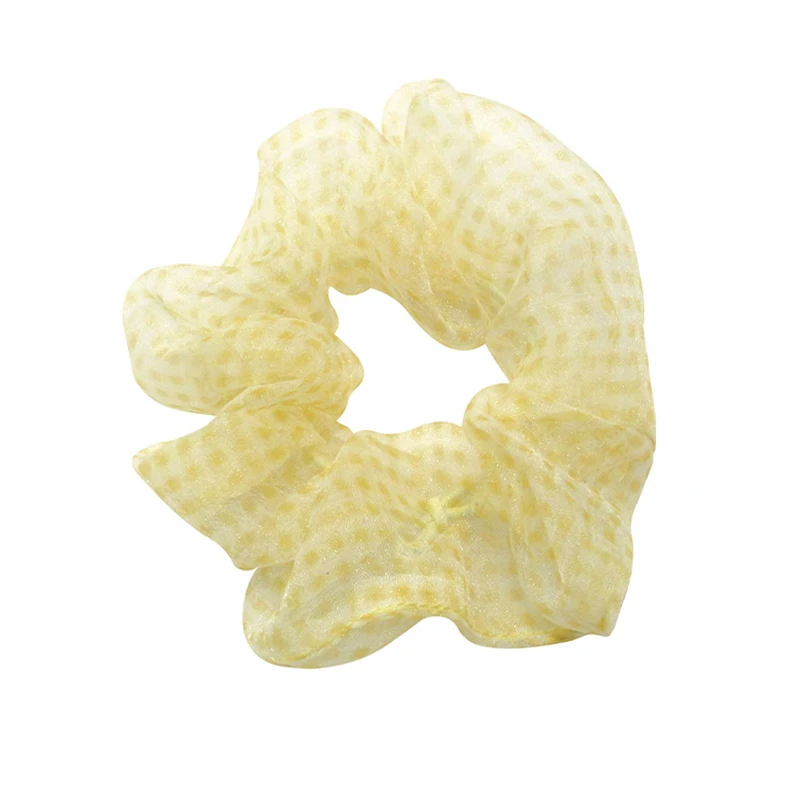 

1Pc Organza grid Hair Scrunchie Ties Candy Color Elastic Hair Rubber bands Ring Ponytail Holder Rope Hair Accessories for Girls