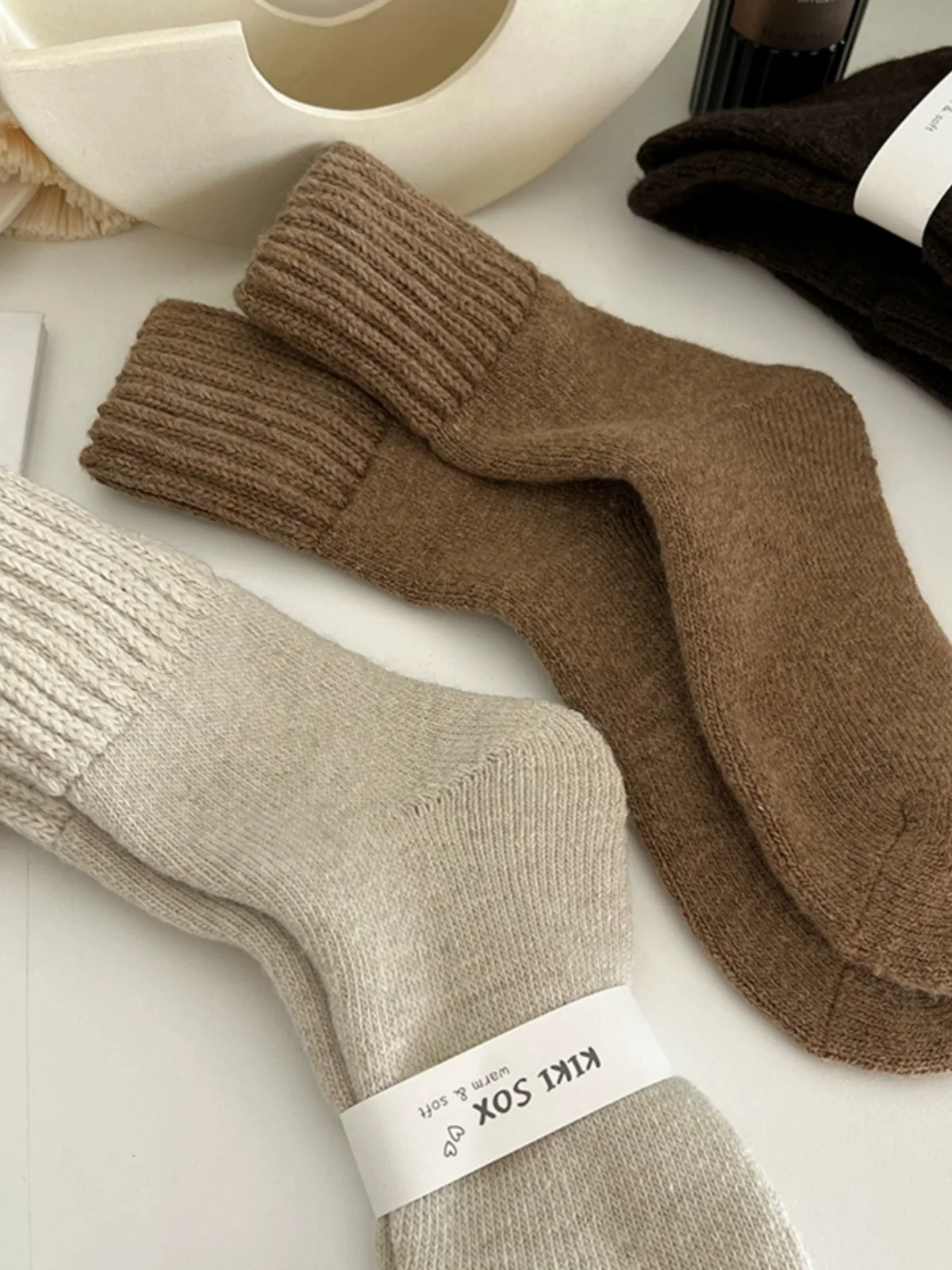 Теплые шерстяные носки махровые плотные женские зимние теплые утепленные