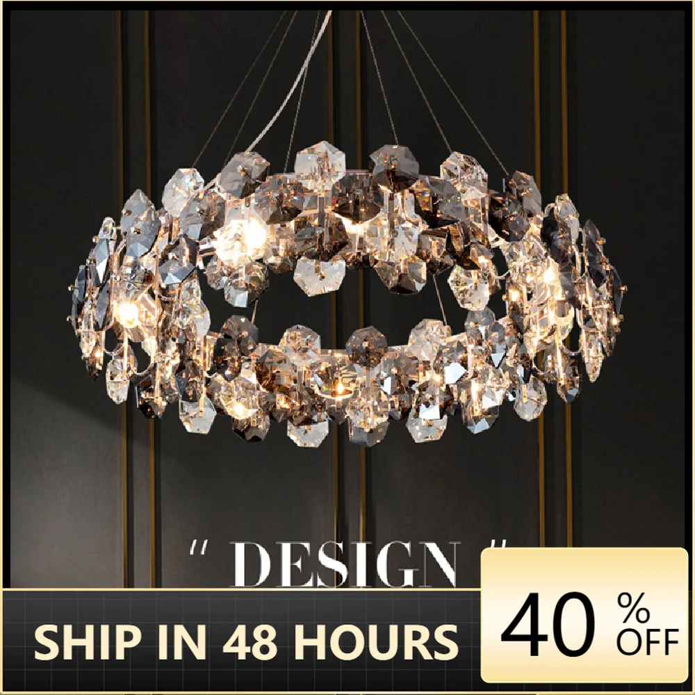 

Modern Luxury Bedroom Plated Gold Metal E14 Led Pendant Lights Lustre Hexagon K9 Crystal Cable Hanging Lamp Foyer Suspend Lamp