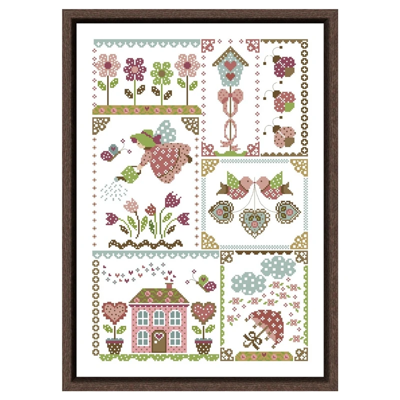 

Beautiful spring cross stitch package 18ct 14ct 11ct white fabric cotton silk thread embroidery DIY handmade needlework
