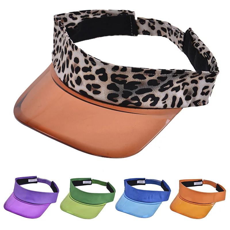 

Fluorescent Transparent Pvc Sunshade Sun Hat Summer Outdoor Sports No Top Hat Female Sunscreen Hat Riding Sports Camping Hat