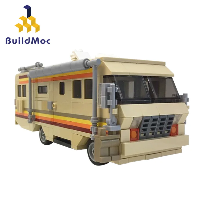 Фото MOC 17836 строительные блоки Bad RV Lab RV Truck, строительные блоки, блоки Уолтер Уайт, машина для лекарств, высокотехнологичные Обучающие Детские игру... №4
