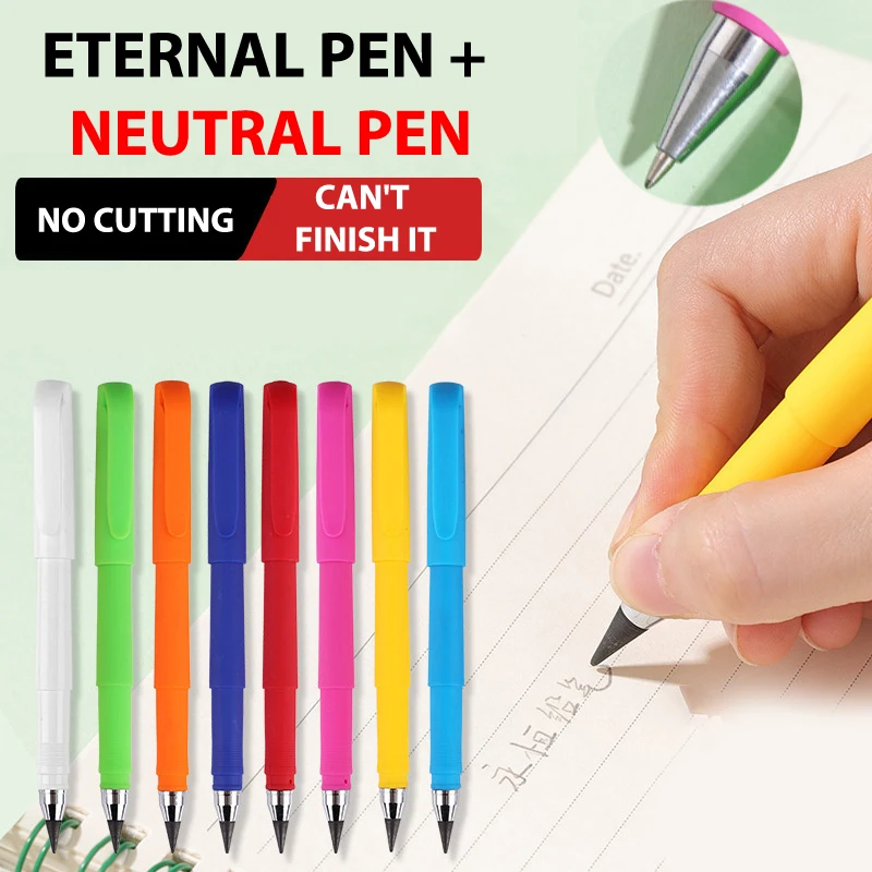 

Black Technology No Cutting Erasable Eternal Transparent Pencil No Ink Pen Gel Pen In One Writing Art Painting Office Supplies