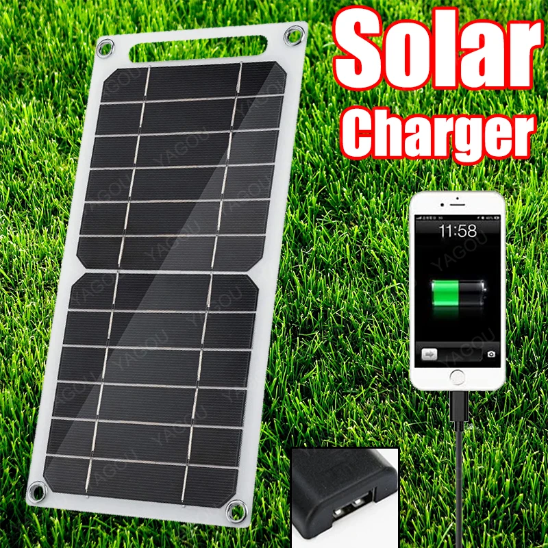 

5V Solar Panel USB Output Waterproof Outdoor Hike Camp Portable Cells Battery Solar Charger Plate for Mobile Phone Power Bank