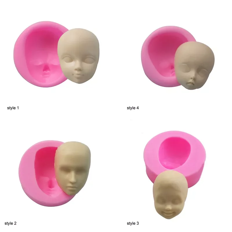 

2022New Baby Face Polymer Clay Resin Molds Girl Head Human Face Fondant Cake Decorating Tool Silicone Mold