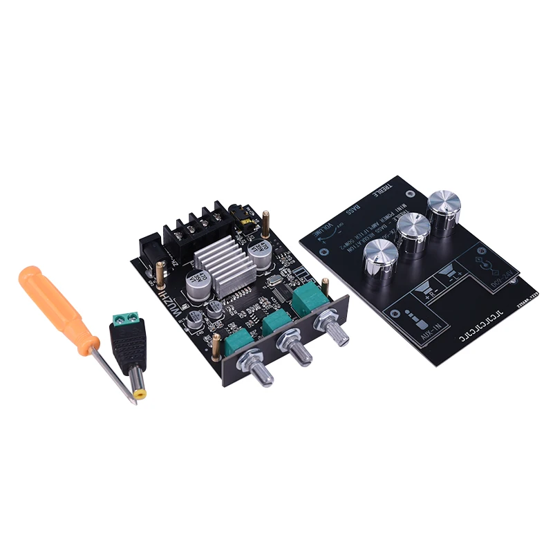 Материнская плата Bluetooth аудиомодуля с усилителем мощности, настройкой высоких и низких тонов, 2.0 стерео, входом AUX на 12В.