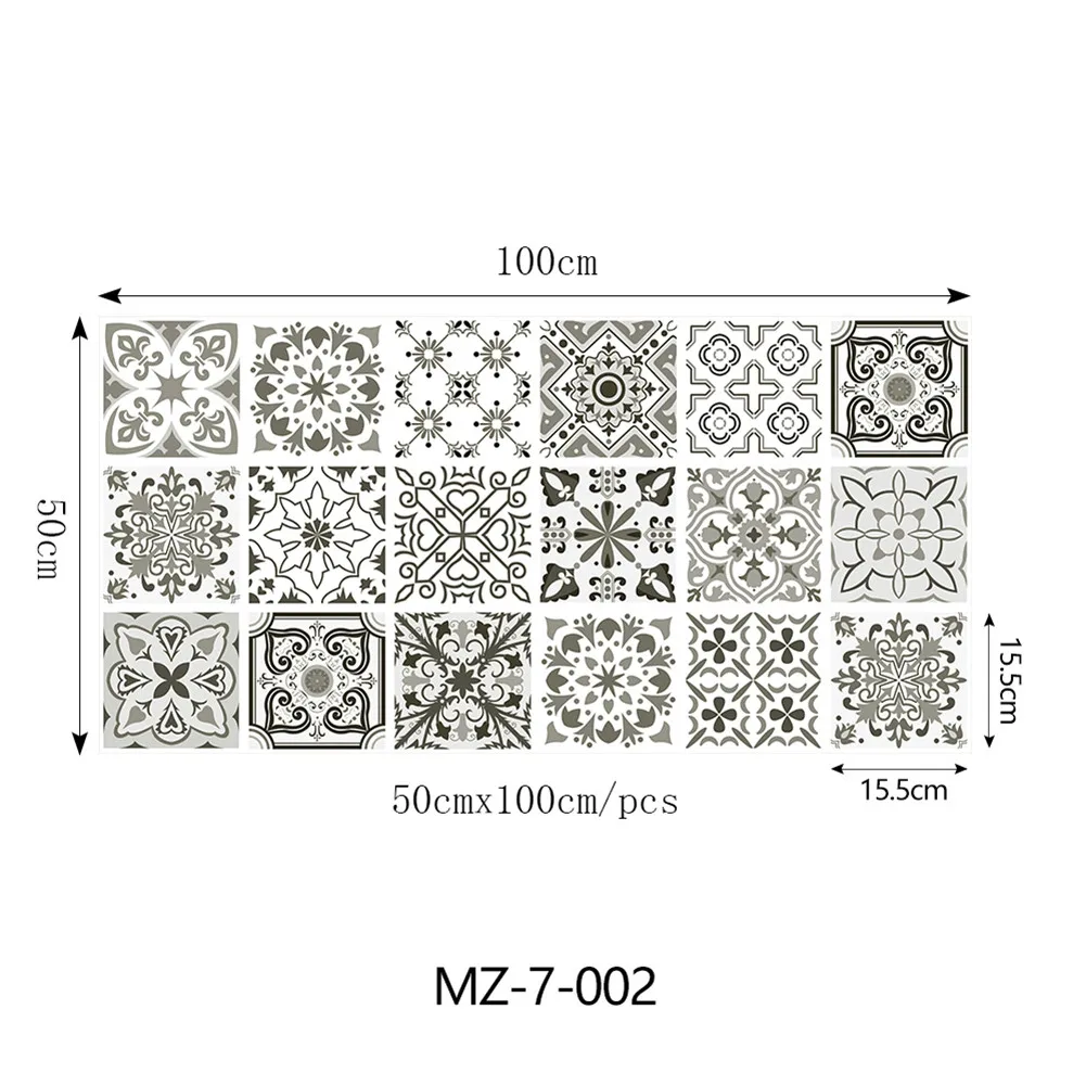 

PVC Frosted Pattern Self-adhesiv Tile Sticker Kitchen Bathroom Wall Decoration Waterproof Wear-resisting Ground Sticker