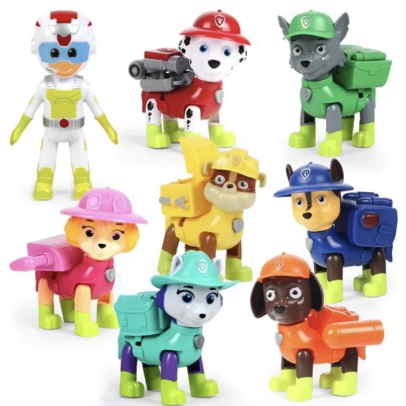 

7pcs Paw Patrol Toy One-button Deformation Ocean Rescue Team Toy Set Boys and Girls Children Gifts Action Figures Captain Ryder