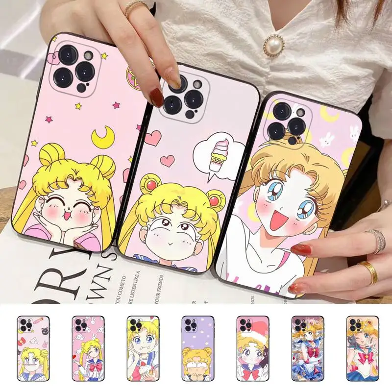 

S-Sailor-M-Moon Phone Case For iPhone 14 11 12 13 Mini Pro XS Max Cover 6 7 8 Plus X XR SE 2020 Funda Shell