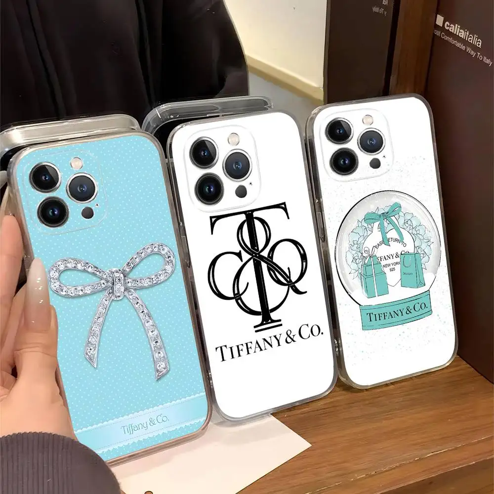 Фото Чехол для iPhone 16 15 Pro Max с логотипом T-tiffanyS, высококачественный силиконовый чехол для iPhone 14 11 12 13 Pro №1