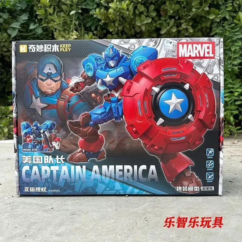 Фото Конструктор Keeppley Marvel Mecha Bricks: Капитан Америка, Танос, Черная Пантера, Тор — подвижные сборные модели, игрушки-украшения, подарок для фанатов Marvel №5