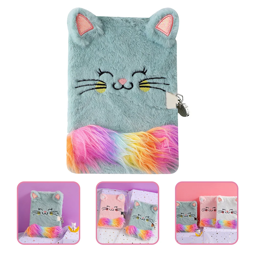 

Mi Note Notebook Children Notepad Kids Journal Drawing Plush Diary Notebooks Girl Cartoon Kitten Lockable