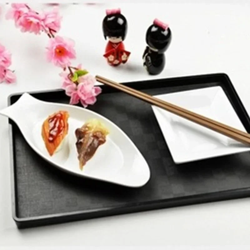 Пластиковый лоток Европейский прямоугольный черный белый меламин имитация