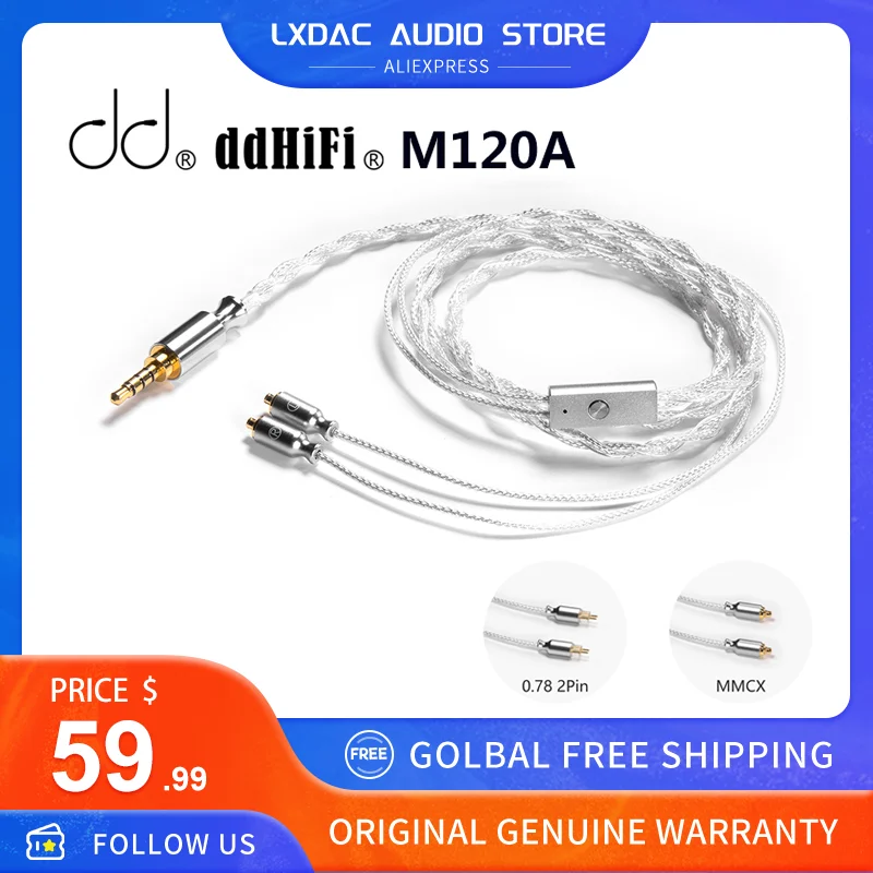 

Кабель для наушников DD ddHiFi M120A 3,5 мм с MMCX и 2-контактным разъемом 0,78, поддерживает стандартные встроенные элементы управления CTIA и микрофон