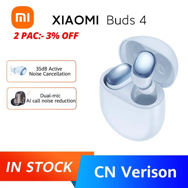 

Xiaomi Redmi Buds 4 TWS Headphones with Bluetooth 5.2 Support and Active Noise Canceling