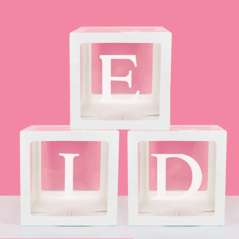 

Eid Ramadan Kareem A-Z Letter Transparent Balloon Box EID Mubarak Decor for Home Islam Muslim Event Party Supplies Eid Al Adha