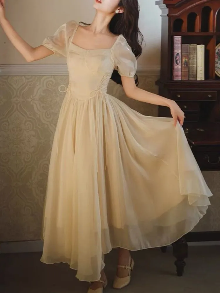 Женское летнее платье принцессы винтажное Бандажное с коротким