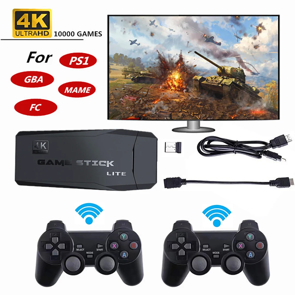 

4K HD Video Game Console 64G Built-in 10000 Games Retro handheld Game Console Wireless Game Stick Mini game box
