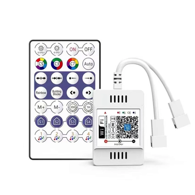 

New DC5-24V Wifi Symphony Music Double Head Controller 2.4G Remote Smart Phone APP Control For WS2812B WS2811 Light Strip