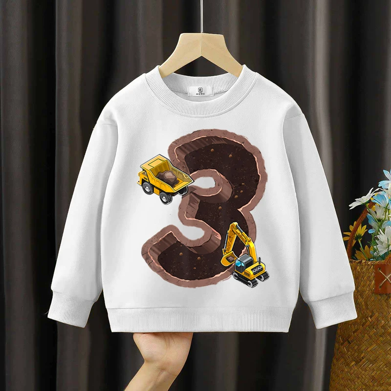 

Детская толстовка с длинным рукавом, с принтом в виде цифр