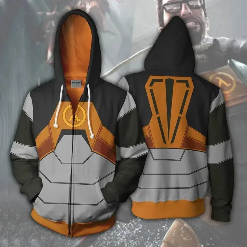 Фото Толстовки с 3D принтом игры Half-Life Dr.Gordon Freeman, куртка для мужчин, весенне-осеннее пальто, топы, карнавальный костюм, рождественский подарок lf[5 №3
