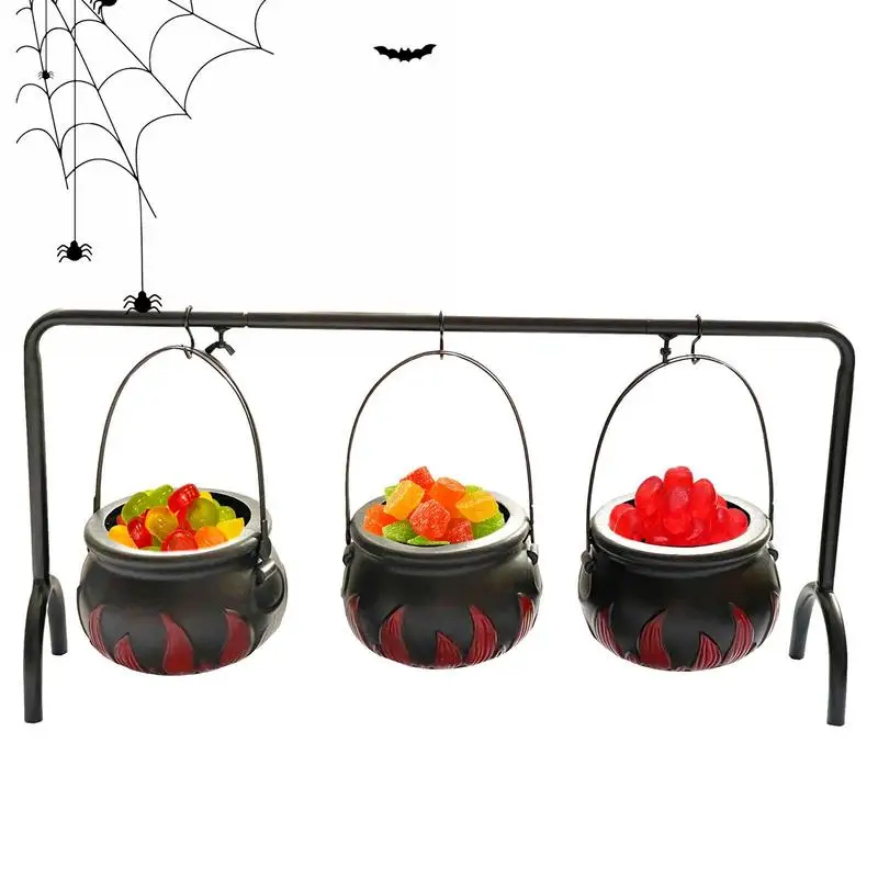

Witches Cauldron Serving Bowls On Rack Witches Cauldron Pot Party Favor Candy Bowl Eerie Fun Witches Cauldron For Halloween Part