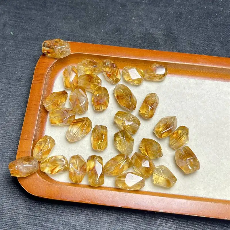 Натуральный цитрин резьба 5 шт. 13-18 мм