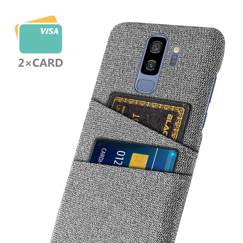 

For Samsung Galaxy S9 Plus Dual Card Fabric Cloth Luxury Business Cover for Galaxy S9 S9+ S9 Plus S9Plus Funda Coque Capa