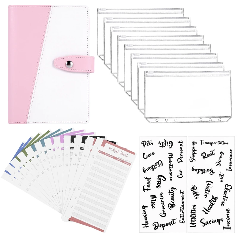 

PU Leather Notebook Binder Budget Planning Notepad Transparent Material Is Clear,Convenient, Suitable For Daily
