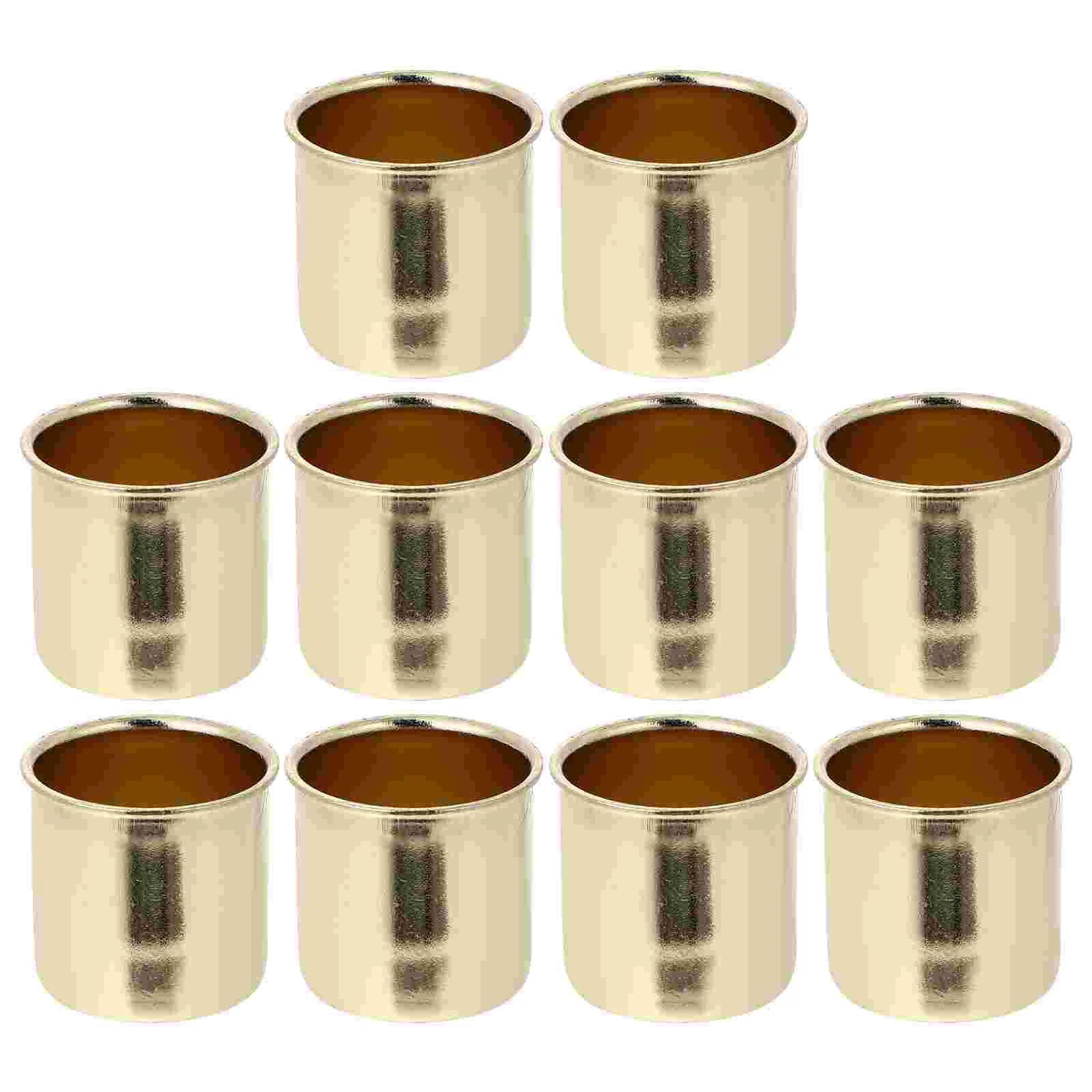

Cups Holder Tealight Metal Empty Christmas Candlestick Gold Containers Base Holders Tin Aluminum Flat Light Inserts Tapered Iron
