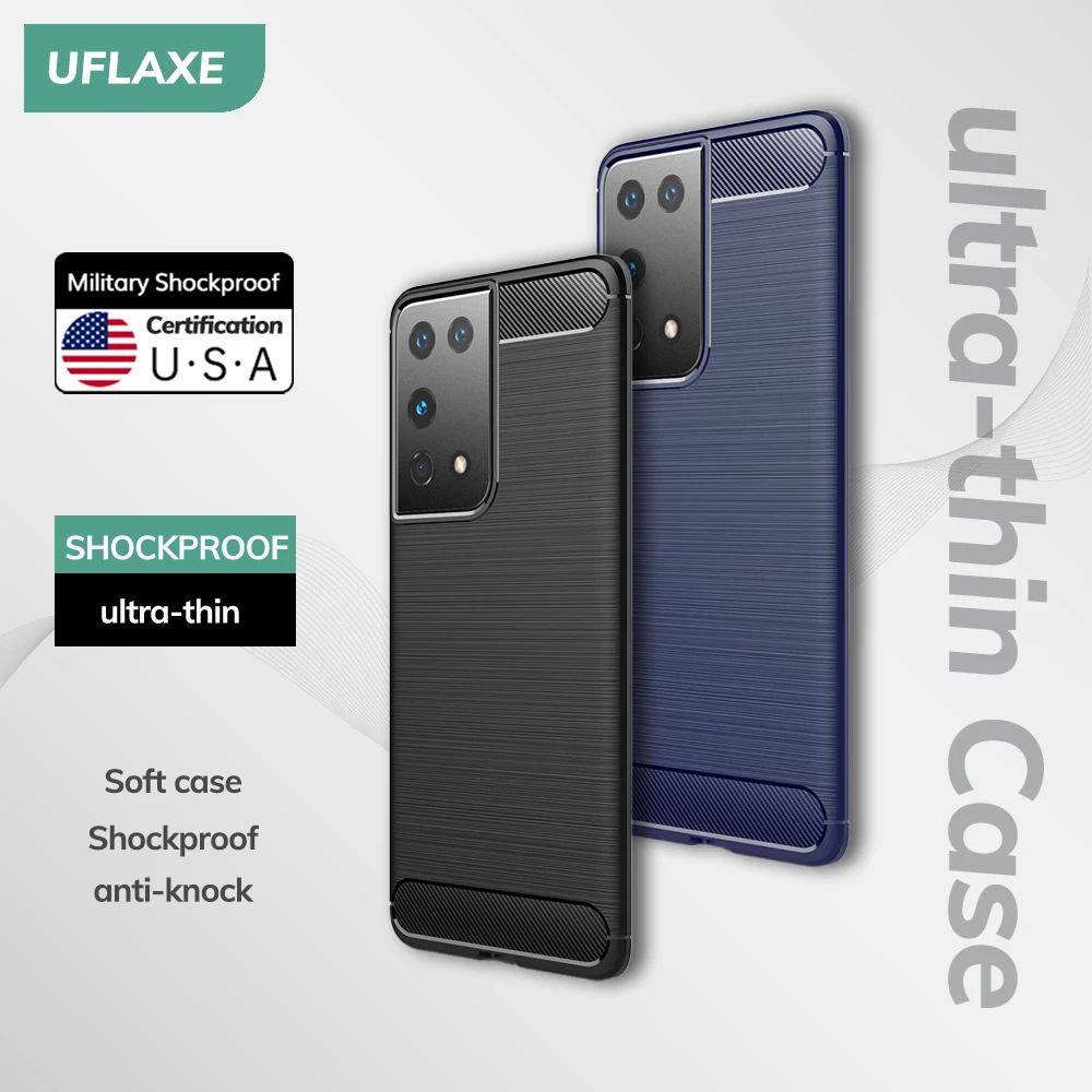 UFLAXE Original Soft Silicone Case for Samsung Galaxy S21 Ultra Plus Galaxy S21 FE 5G Back Cover Ultra-thin Shockproof Casing
