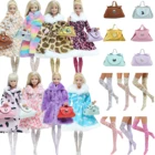 7 шт.компл. = 1 шт. меховое пальто + 1 шт. сумка + случайные 5 пар разных стилей Леггинсы Чулки Одежда для куклы Барби аксессуары для рукоделия игрушки