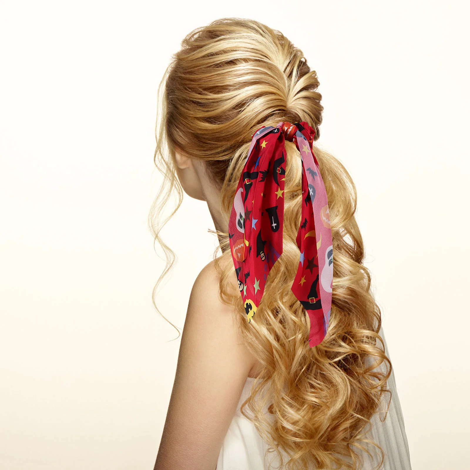 

3pcs Hair Scrunchies Long Ribbon Pumpkin Patterns Hair Scarf Elastic Hair Ties Hair Bands Ponytail Holder Hair Accessories for