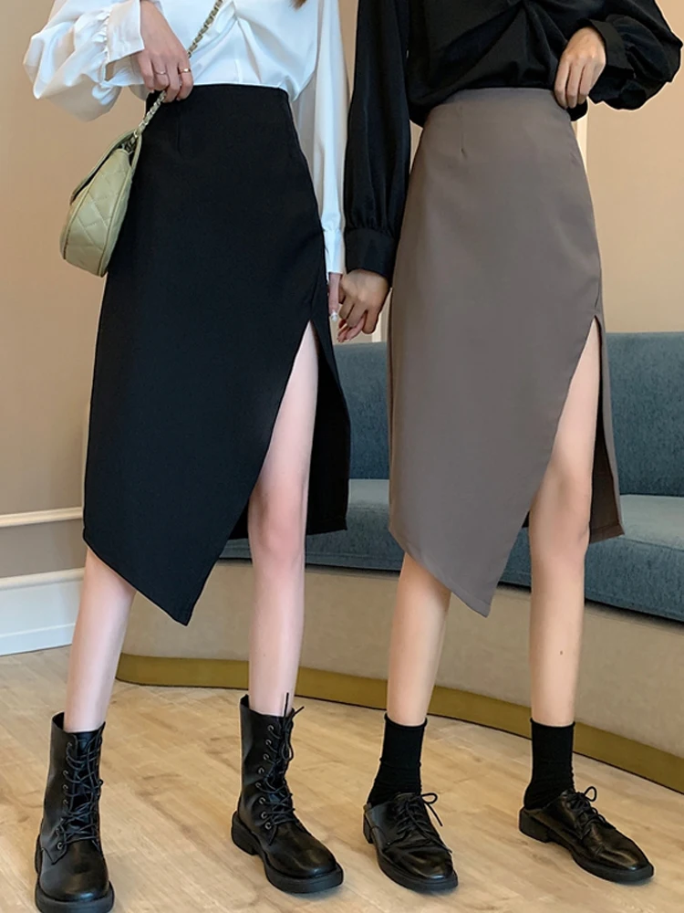 Откровенная открытая юбка новая ассиметричная черная с разрезом Женская