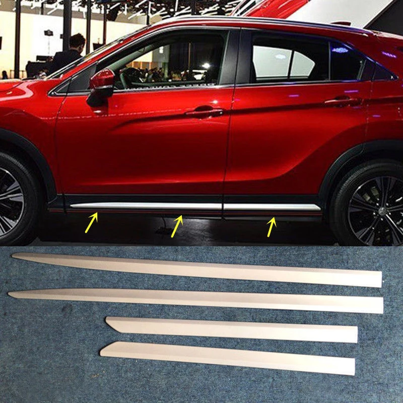 

Exterior Accessories ABS Matt Side Door Body Bottom Cover Trim 4pcs For Mitsubishi Eclipse Cross 2017 2018 2019