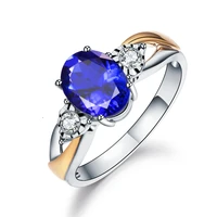 2021 new high quality imitation natural tanzanite sapphire rings for women elegant wedding engagement jewelry luxury rings