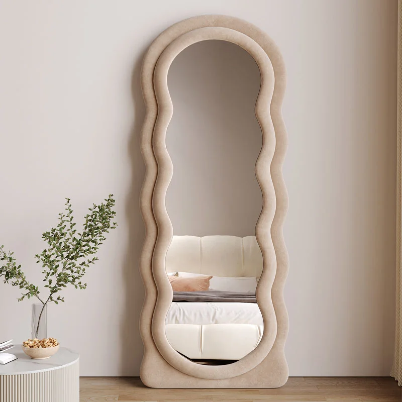 

Quality Pink Mirror Girls Living Room Standing Korean Mirror Aesthetic Kawaii Espejos Decorativos Home Decoration Accessories