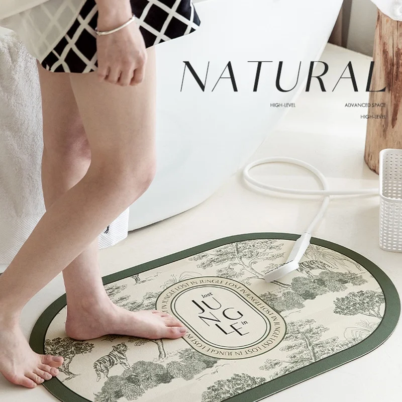 

Домашние коврики, коврик для входной двери, водонепроницаемый комнатный коврик, мягкая грязь с диатомом, абсорбирующий коврик для ног для ванной, Быстросохнущий нескользящий коврик