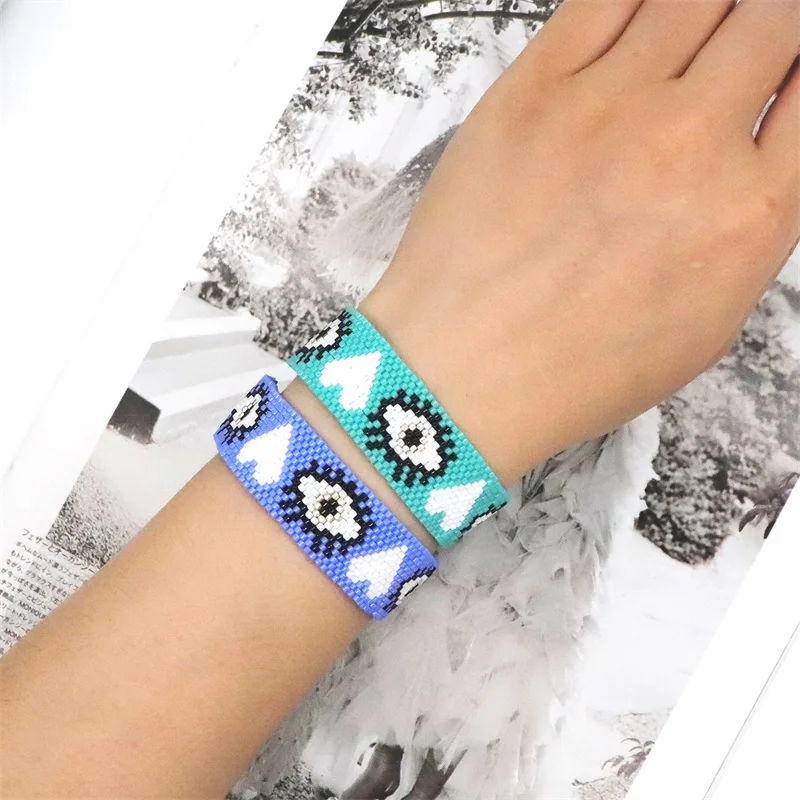 

ZHONGVI Exquisite Evil Eye Bracelets for Women Miyuki Bracelet Lucky Turkish Eye Jewelry Adjustable Pulseras Mujer Moda Gift