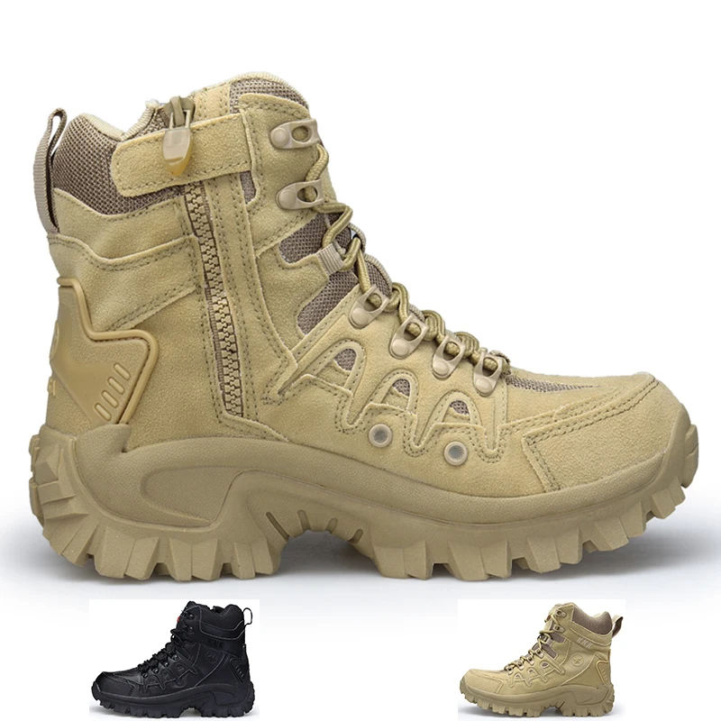 's Military Tactical Boots Army Boots Men Side Zipper Milita