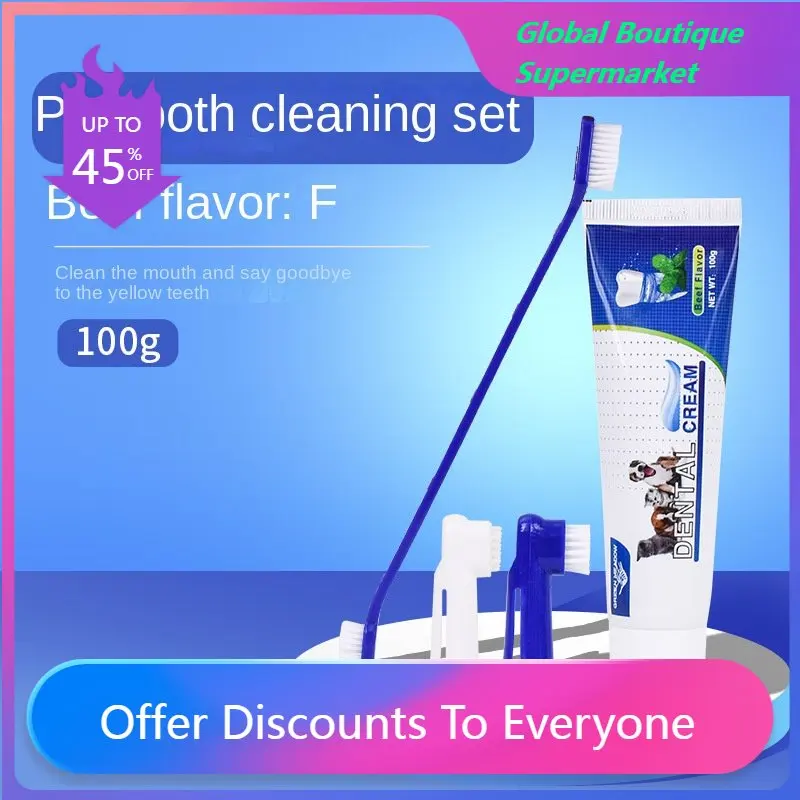

Pet toothpaste toothbrush covered with large cats and dogs universal toothpaste health cleaning toothpaste pet dedicated