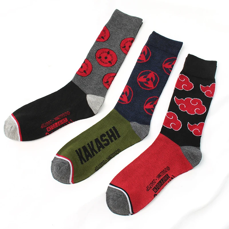 

Носки хлопковые с рисунком ниндзя для мужчин и женщин, для косплея, с мультяшным принтом, для студентов, весна-осень-зима