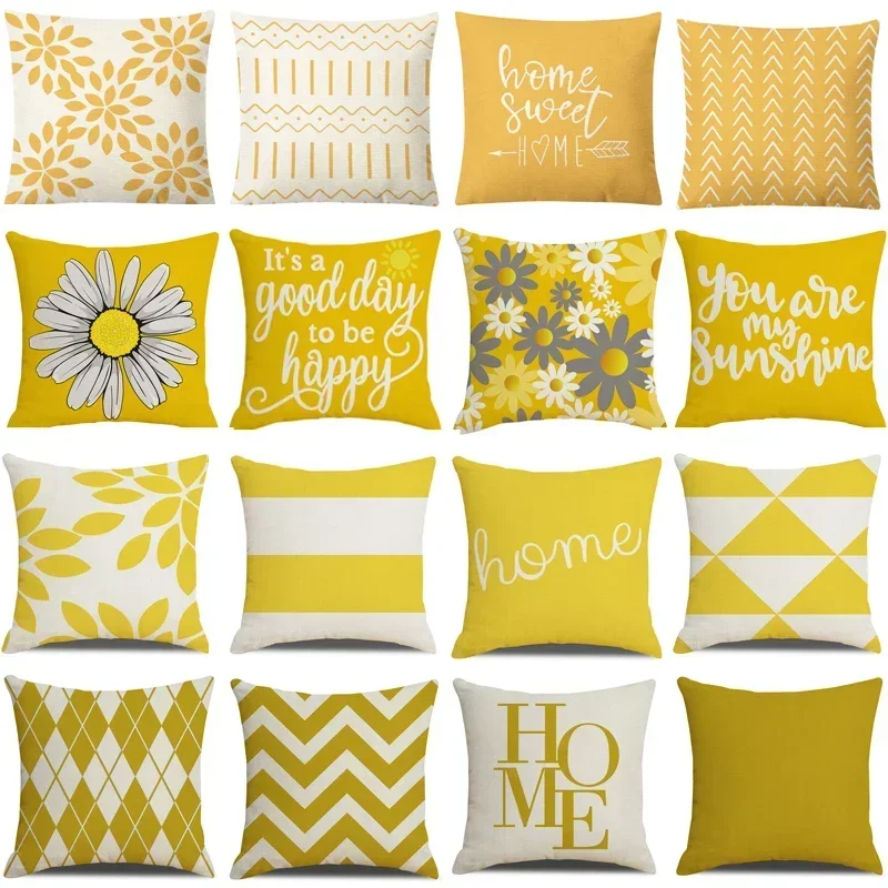 

Наволочка из хлопка и льна с геометрическим принтом