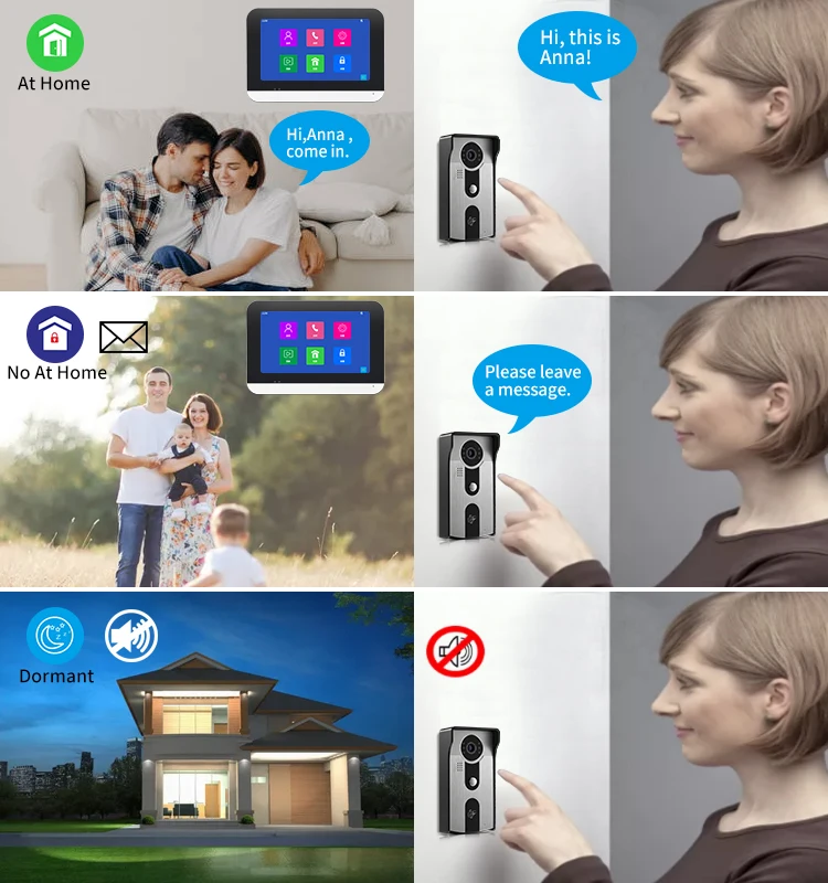 Беспроводной видеодомофон с Wi-Fi дверной звонок IP-видеодомофон для дома квартиры