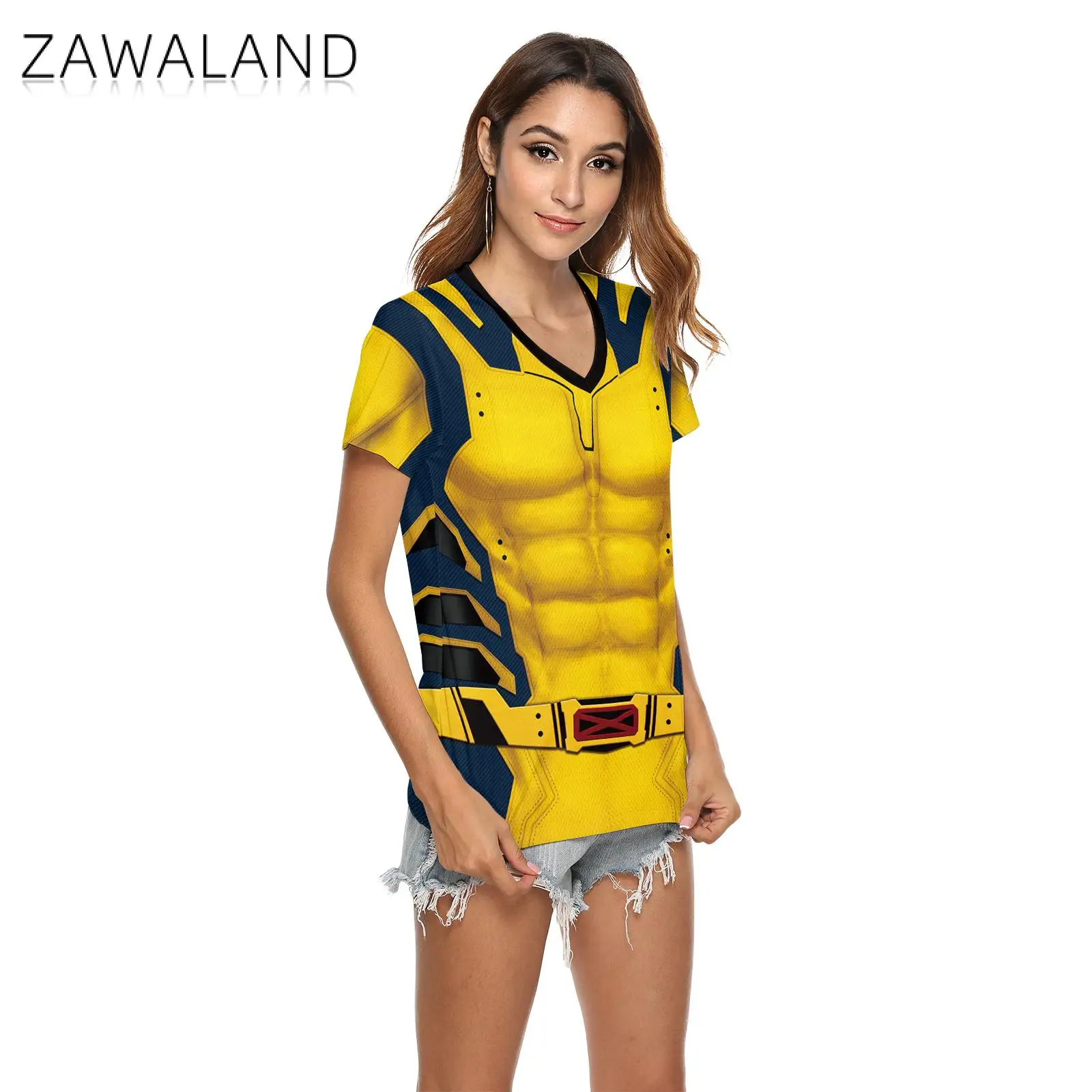 Zawaland Wolverine женские футболки для косплея костюм Джеймса Howlett топ с принтом Дэдпула