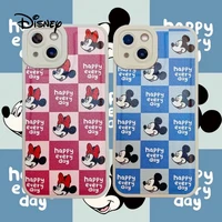 disney cartoon mickey and minnie phone case for apple 11 12 13pro max x xs xr xsmax shock resistant 7 8 plus couple protector