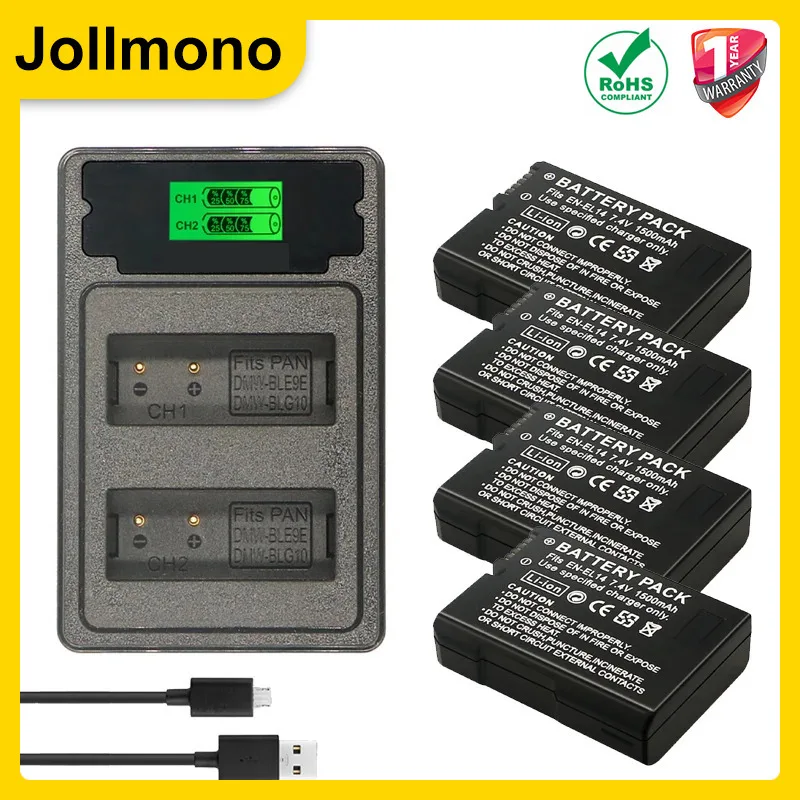 EN-EL14 1500 мАч АККУМУЛЯТОР ДЛЯ КАМЕРИ EN-EL14A Nikon D3100 D3200 D3300 D3400 D3500 D5600 D5100 D5200 P7000 P7800 ENEL14