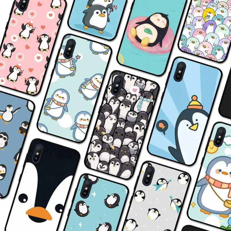 

Cute Lovely Penguin Phone Case For Redmi 5 6 7 8 9 10 plus pro 6 7 8 9 A GO K20 K30 K40 pro plus F3 Fundas